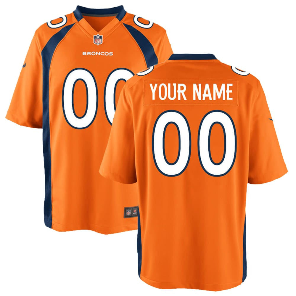 Custom Denver Broncos orange jersey