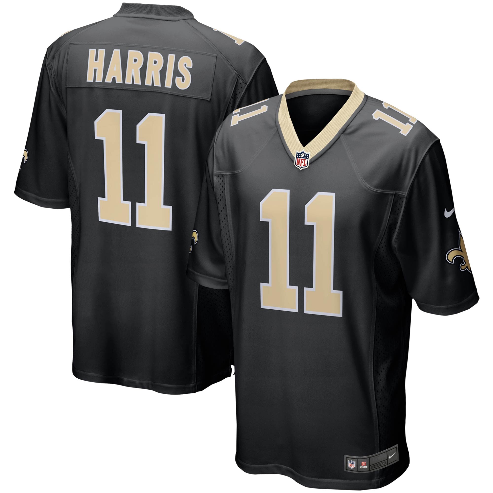 Deonte Harris New Orleans Saints black Game jersey