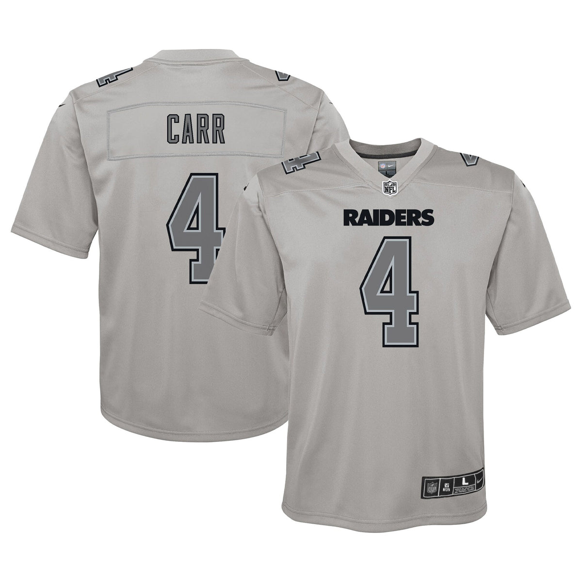 Derek Carr Atmosphere Las Vegas Raiders gray jersey