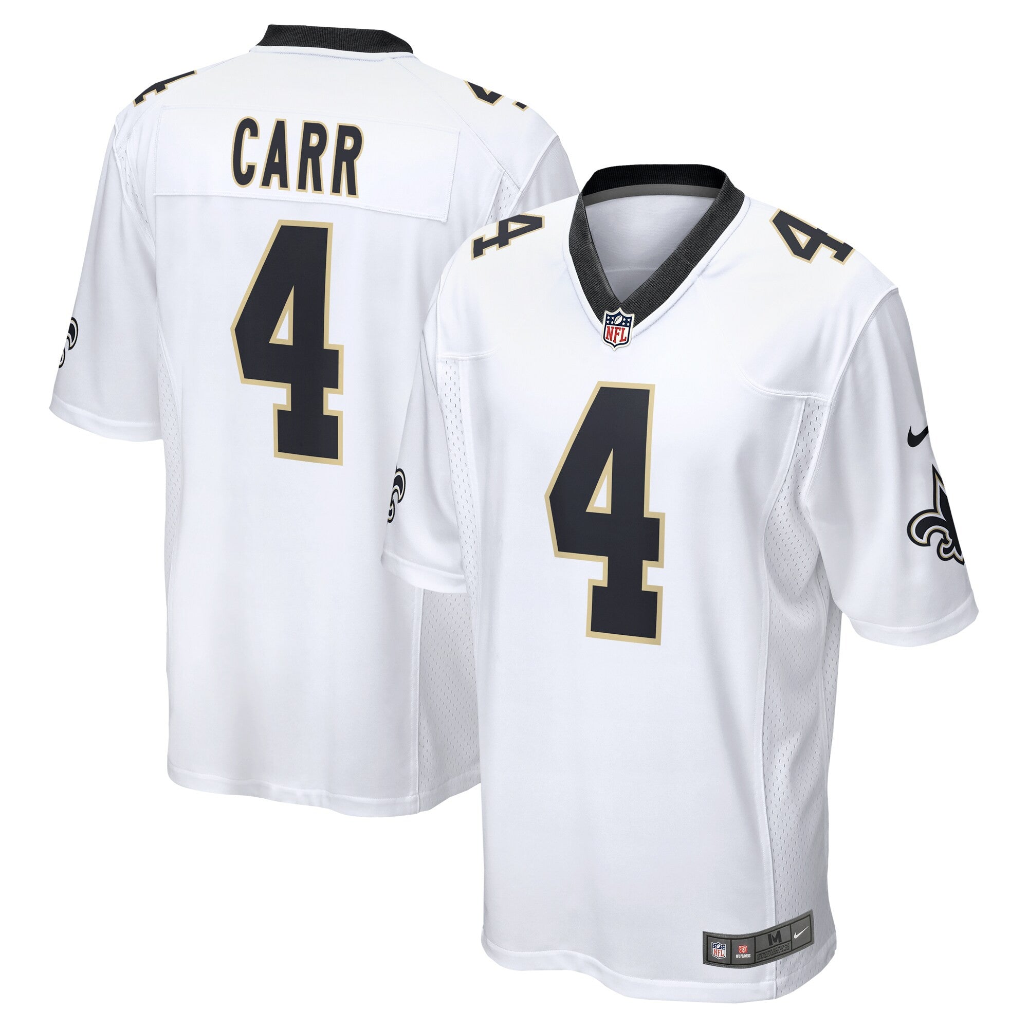 Derek Carr New Orleans Saints white Game jersey