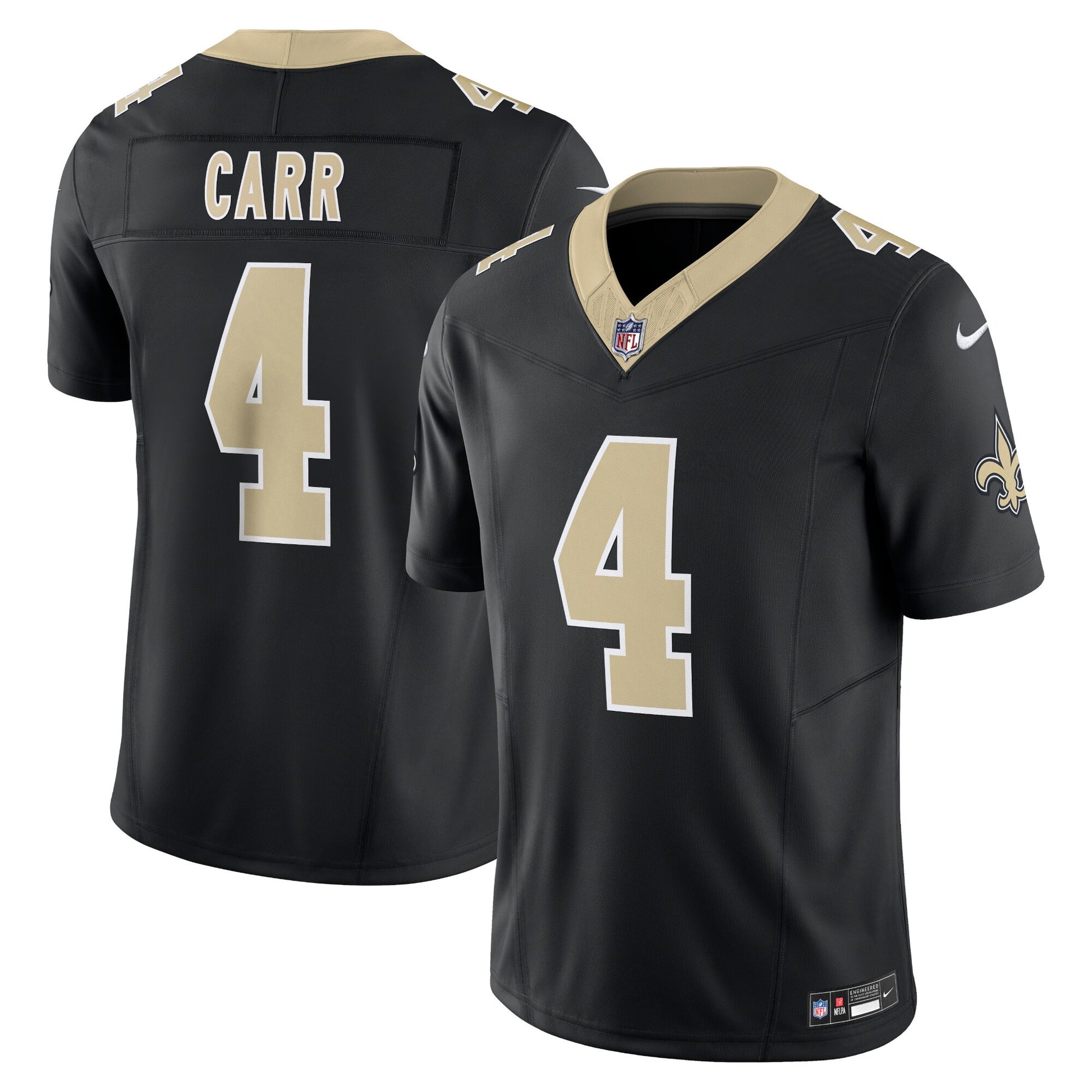 Derek Carr New Orleans Saints black Vapor jersey
