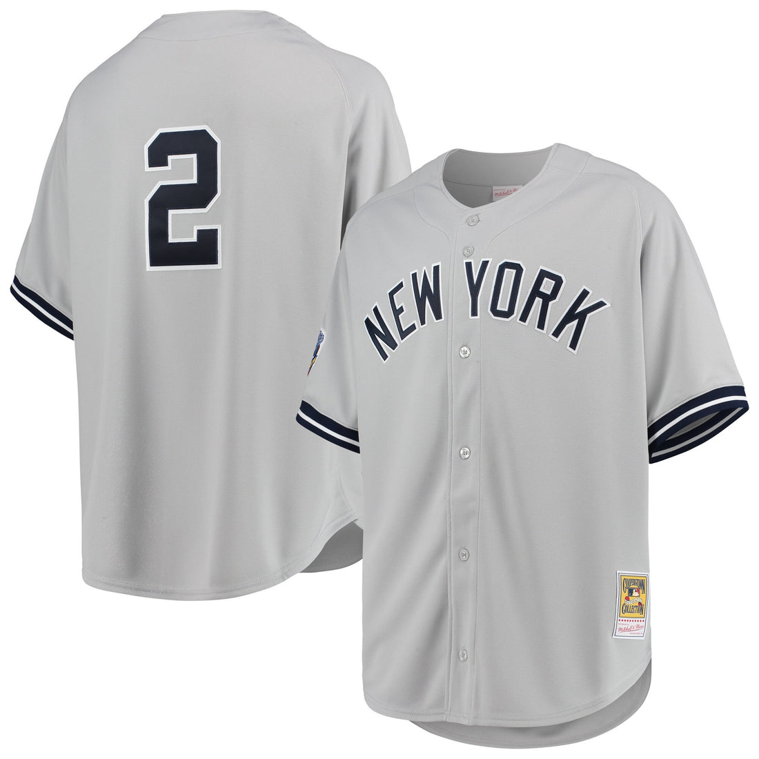 Derek Jeter New York Yankees gray Cooperstown jersey