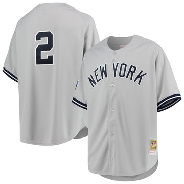 Derek Jeter New York Yankees gray Cooperstown jersey