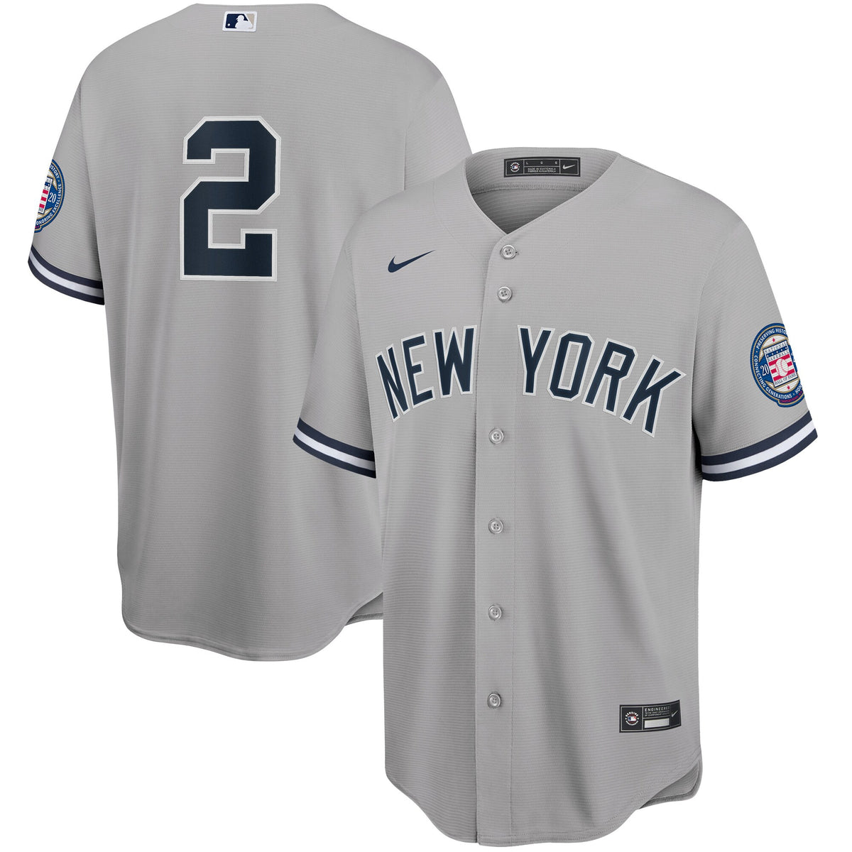 Derek Jeter New York Yankees gray jersey