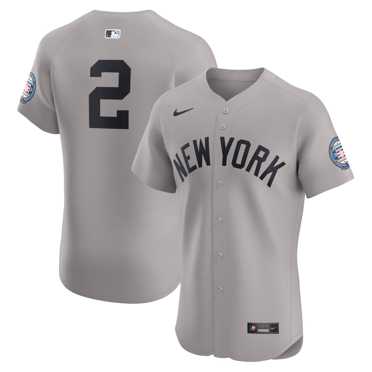 Derek Jeter New York Yankees gray Elite jersey