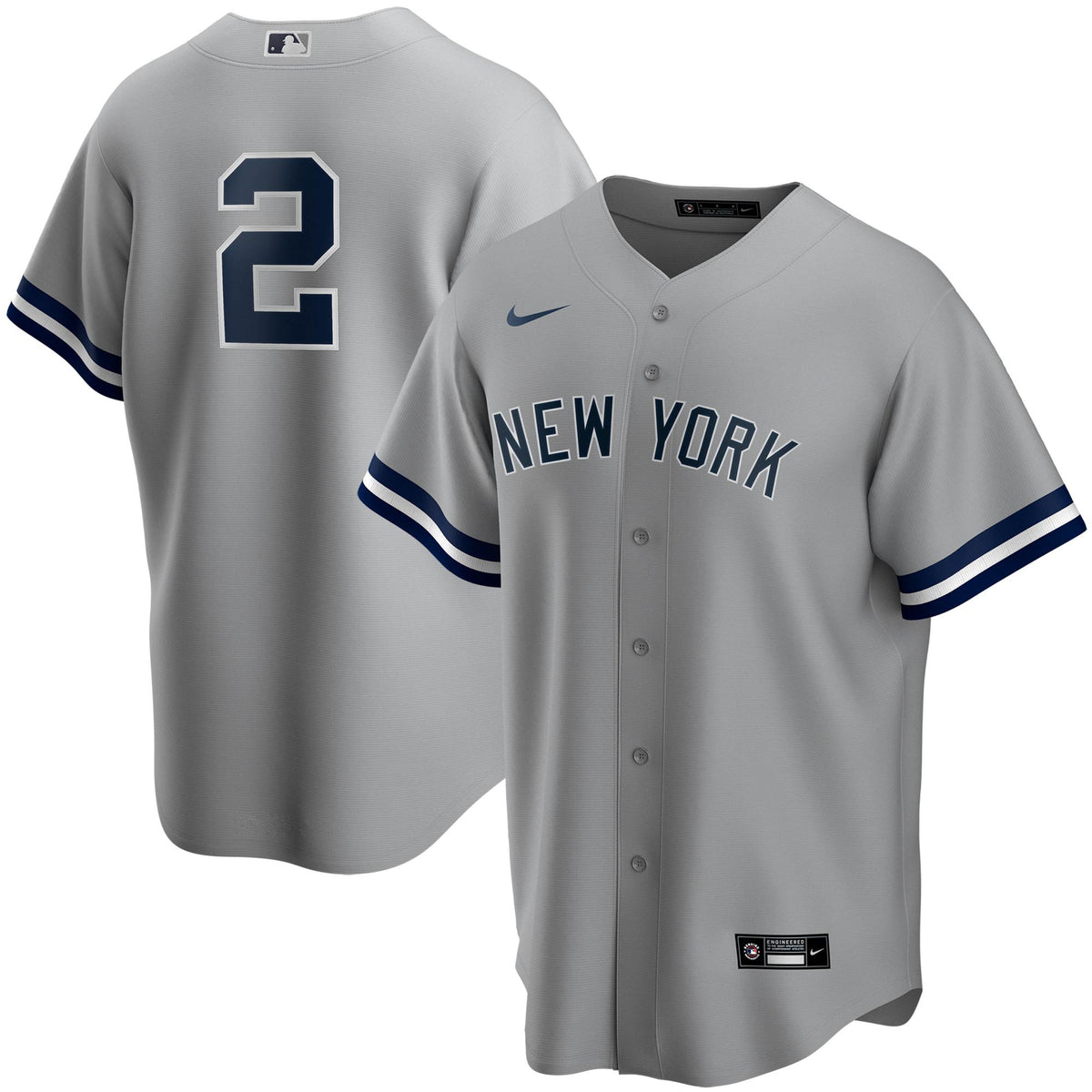 Derek Jeter New York Yankees gray Road jersey