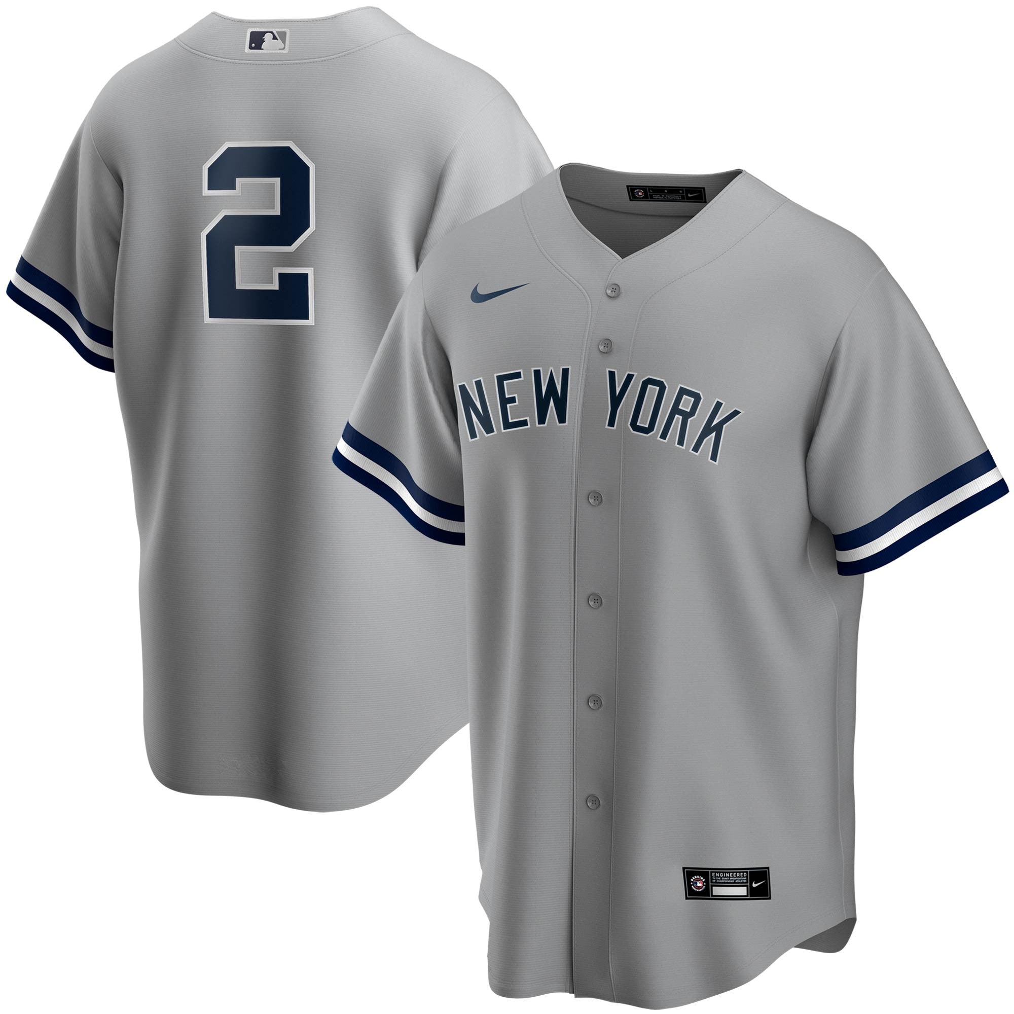 Derek Jeter New York Yankees gray Road jersey