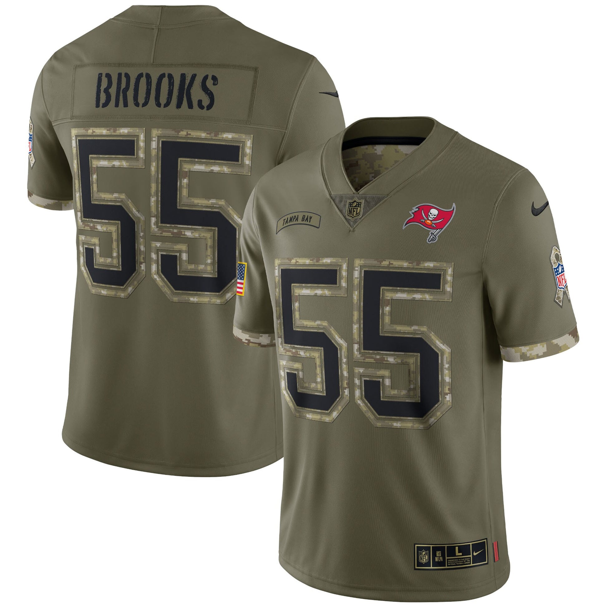 Derrick Brooks Tampa Bay Buccaneers olive Salute To Service jersey