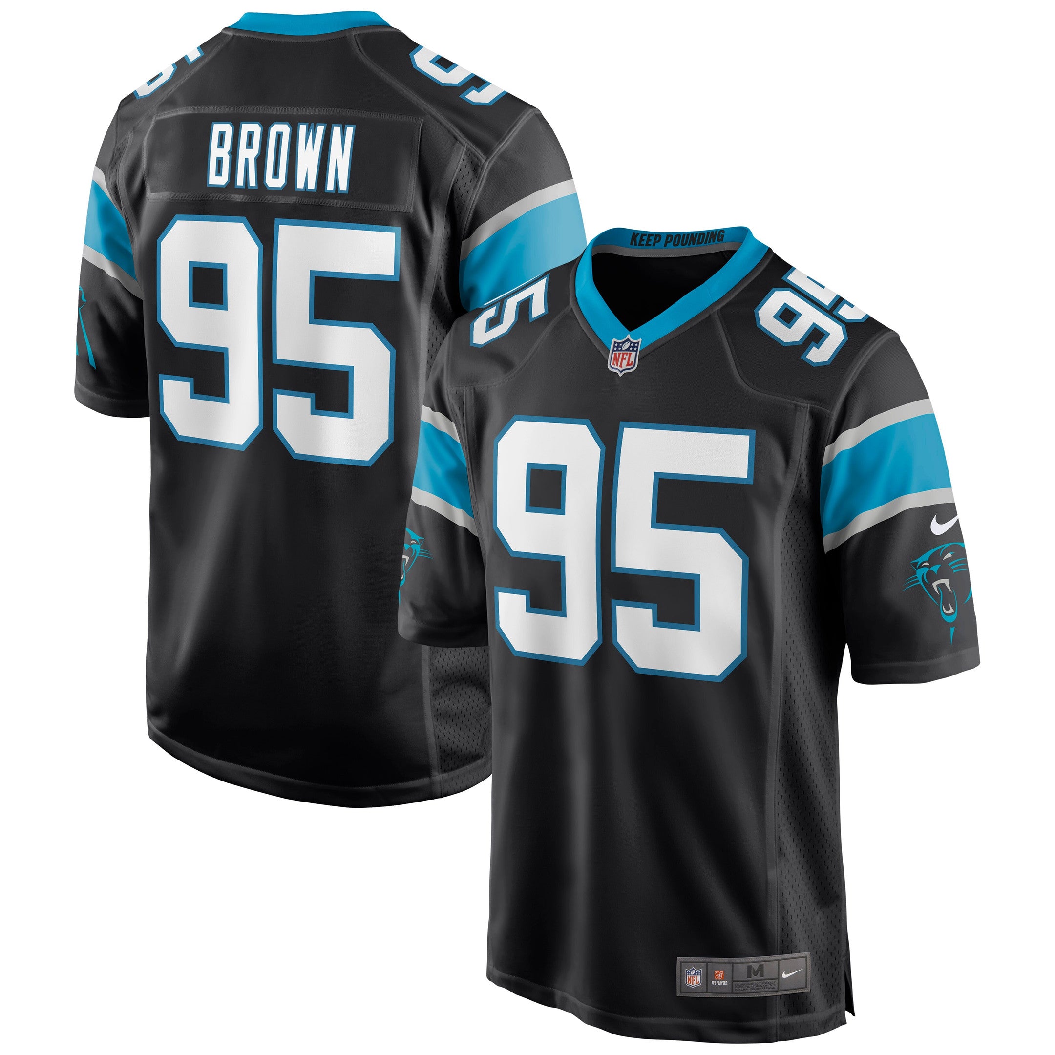 Derrick Brown Carolina Panthers black jersey