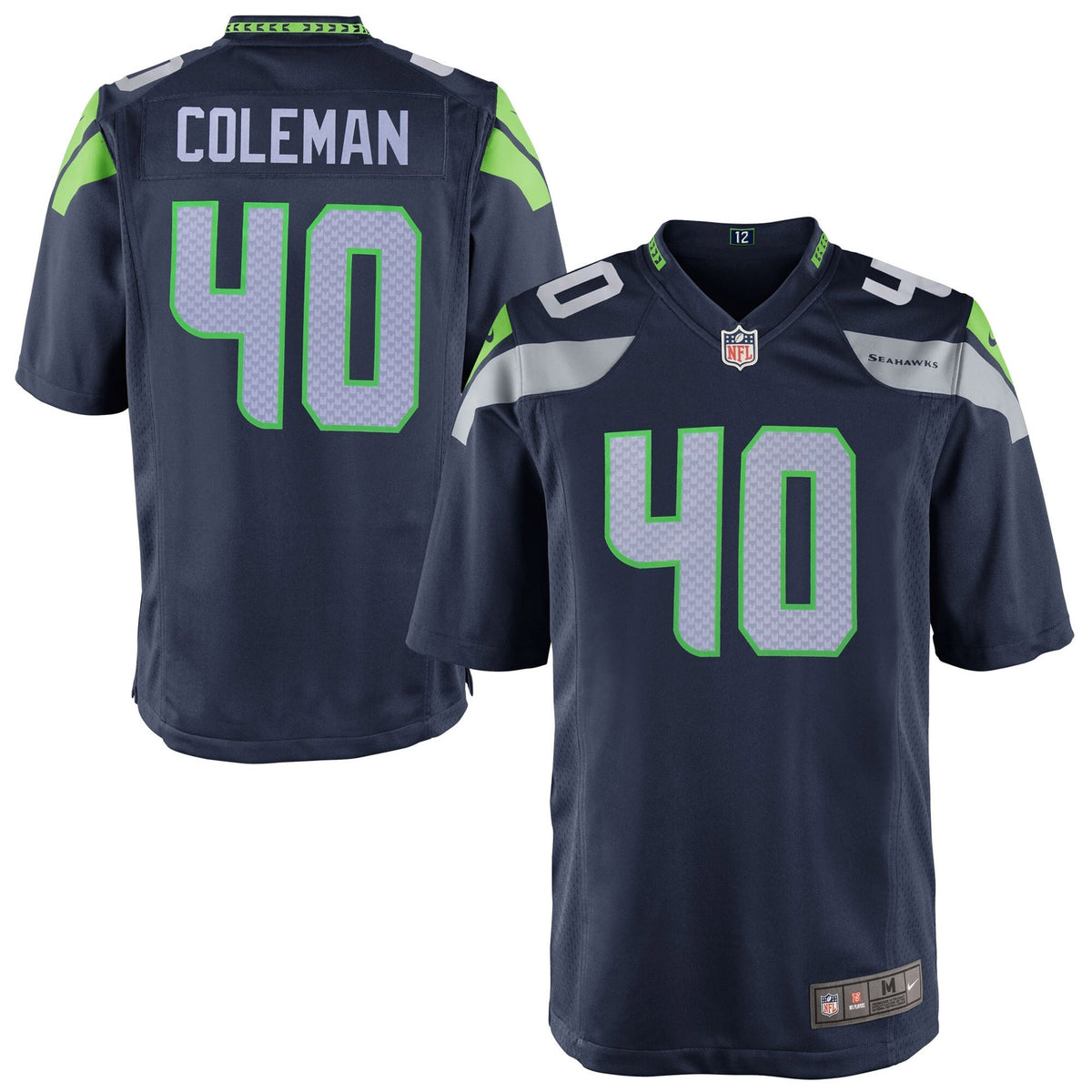 Derrick Coleman Seattle Seahawks navy jersey
