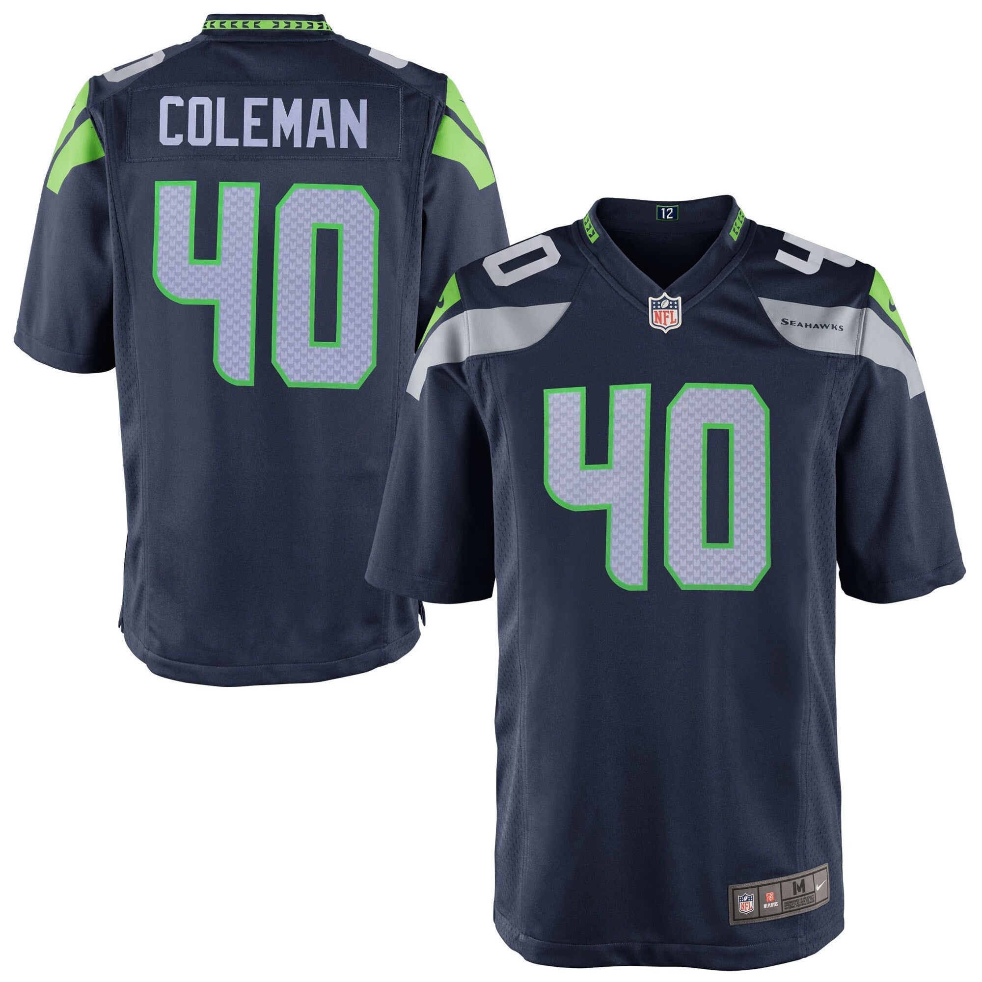 Derrick Coleman Seattle Seahawks navy jersey