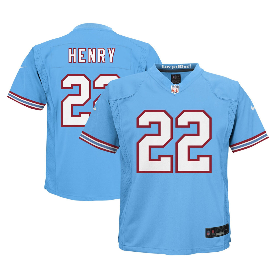 Derrick Henry Preschool Oilers Tennessee Titans blue Throwback jersey