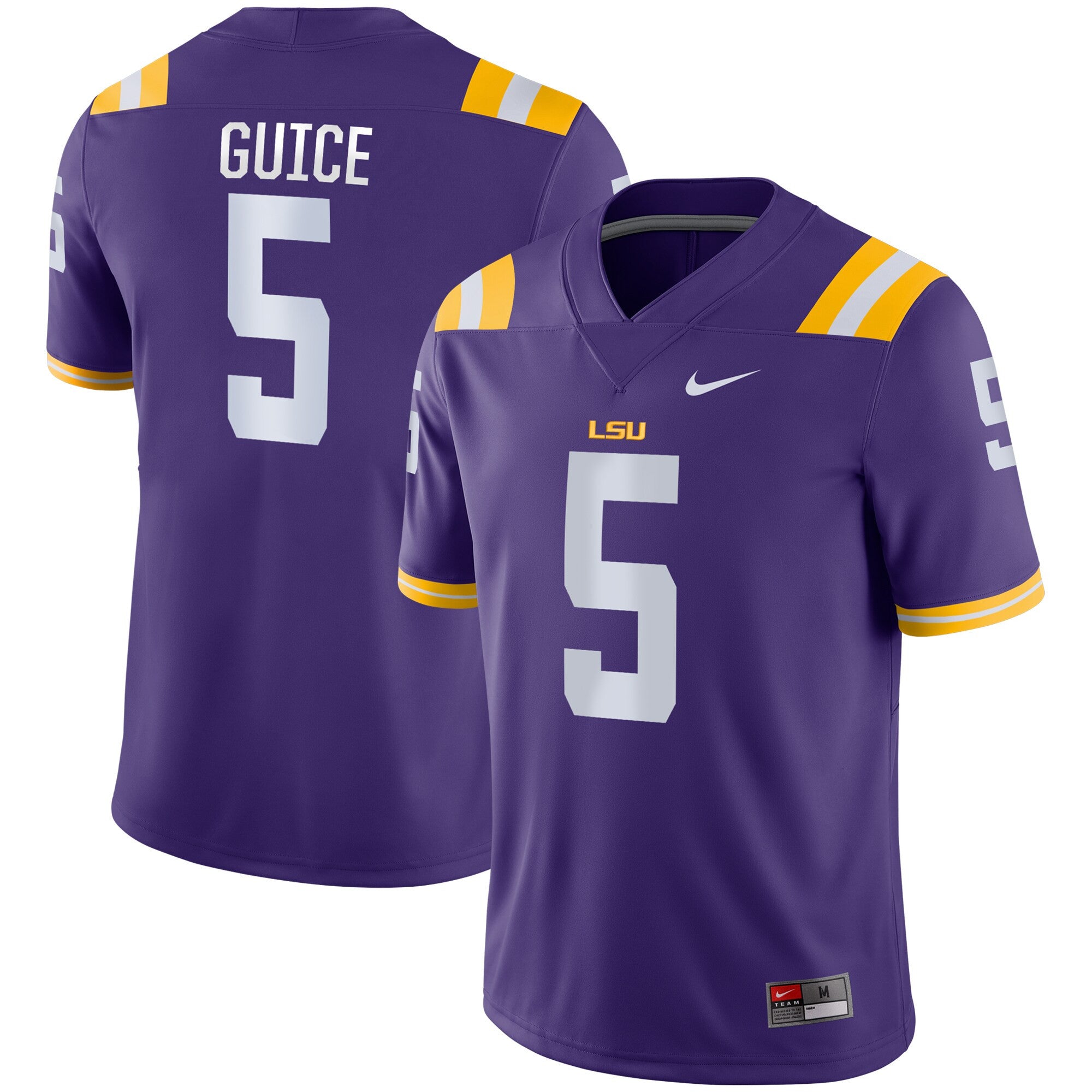 Derrius Guice LSU Tigers purple jersey