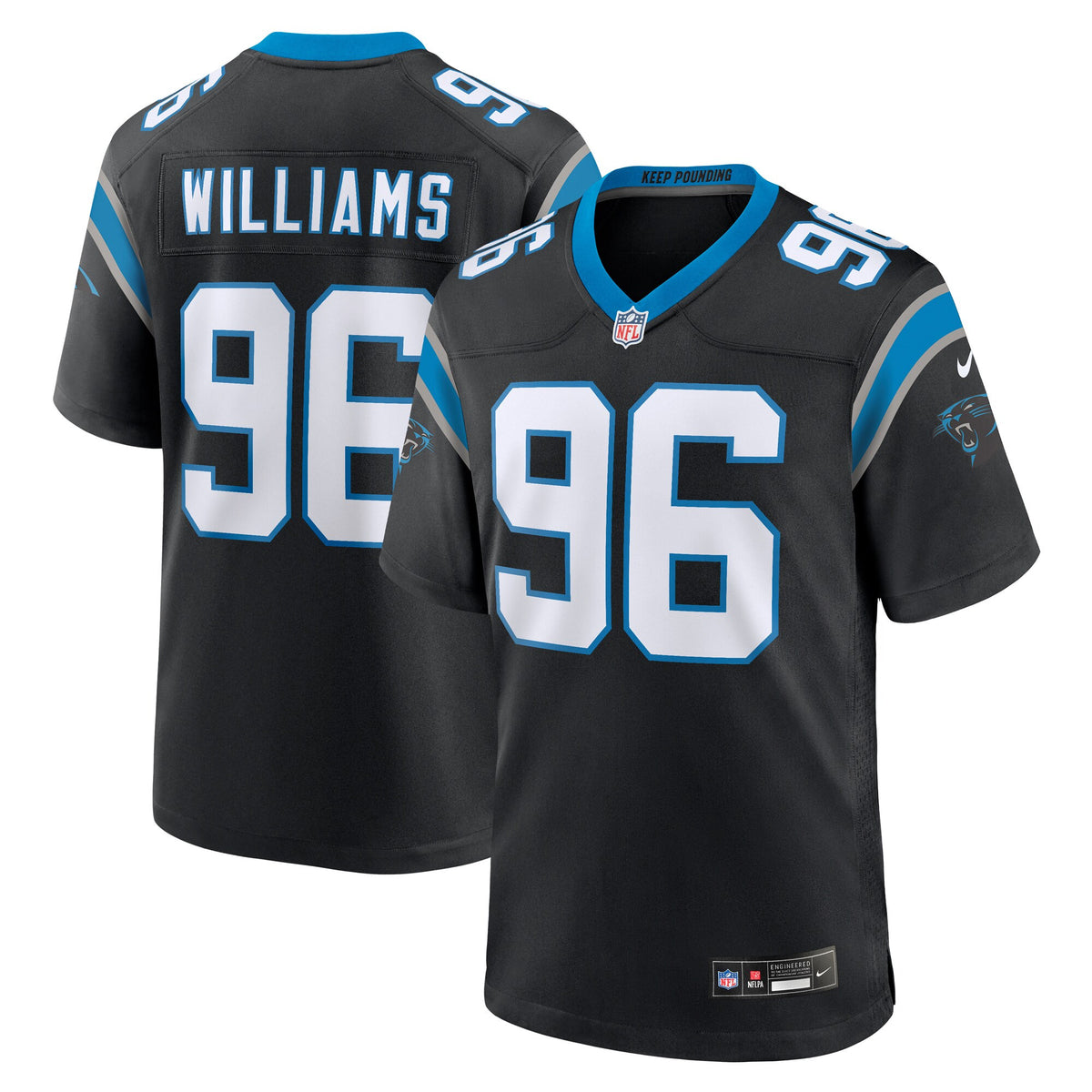 Deshawn Williams Carolina Panthers black Game jersey