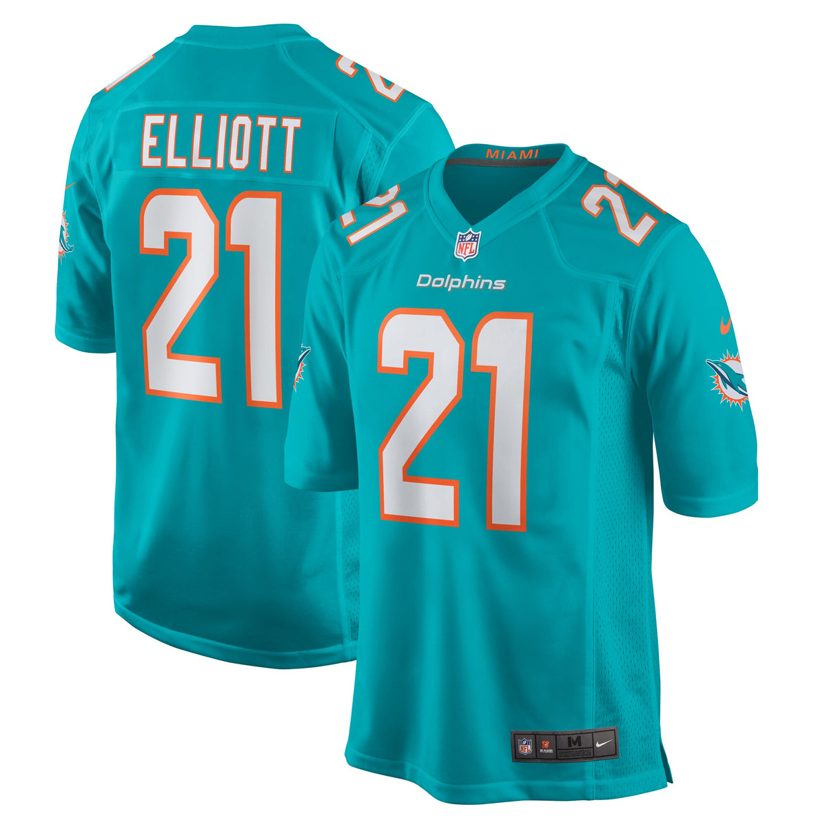 Deshon Elliott Miami Dolphins aqua Game jersey