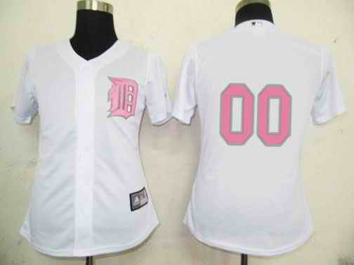 Blank White Detroit Tigers pink jersey