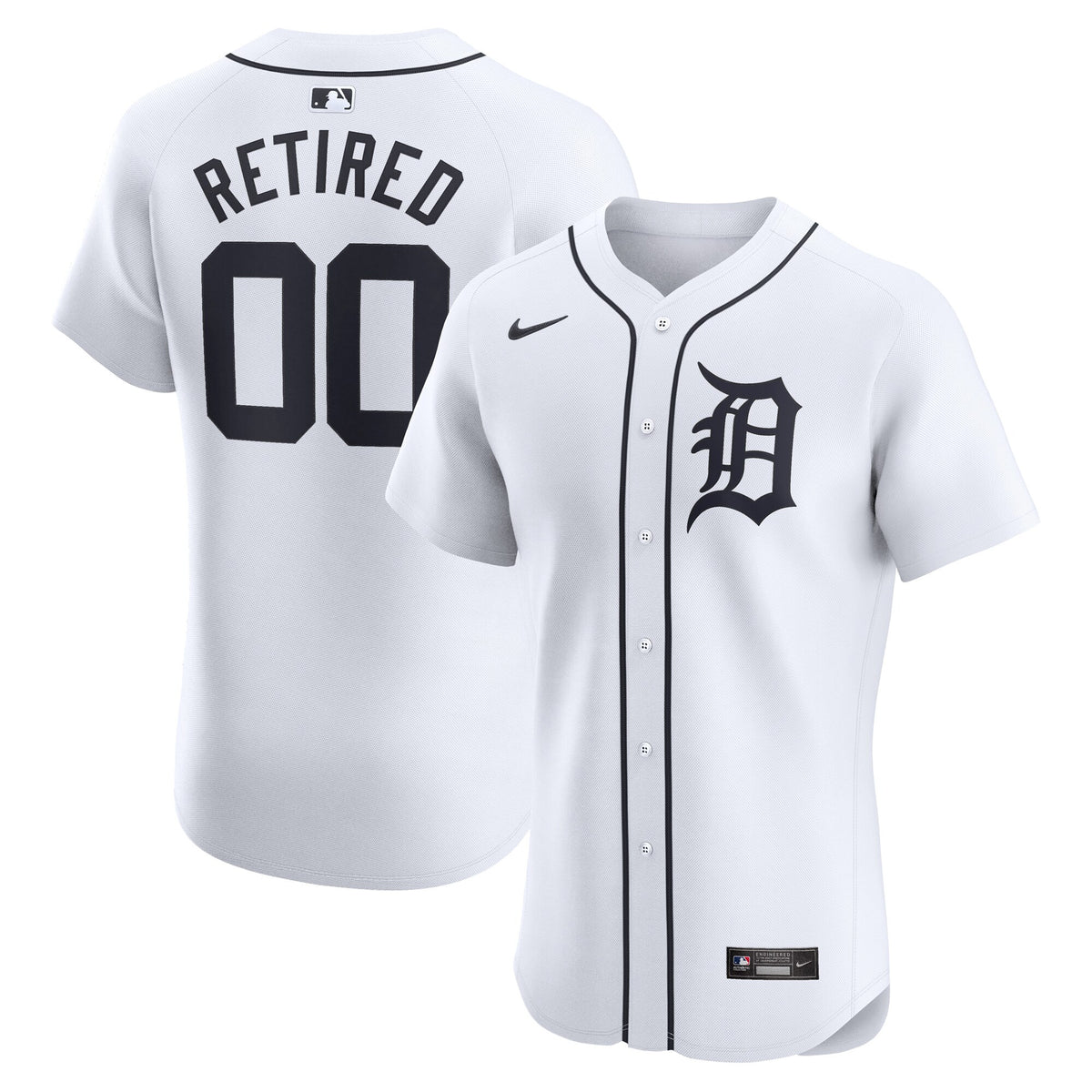 Detroit Tigers white Elite jersey