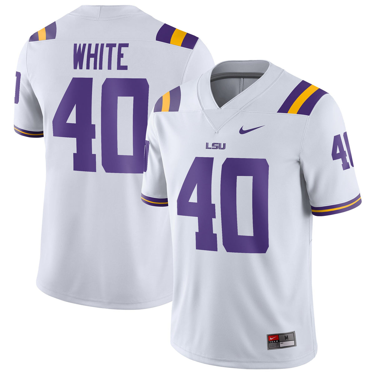 Devin White LSU Tigers white jersey
