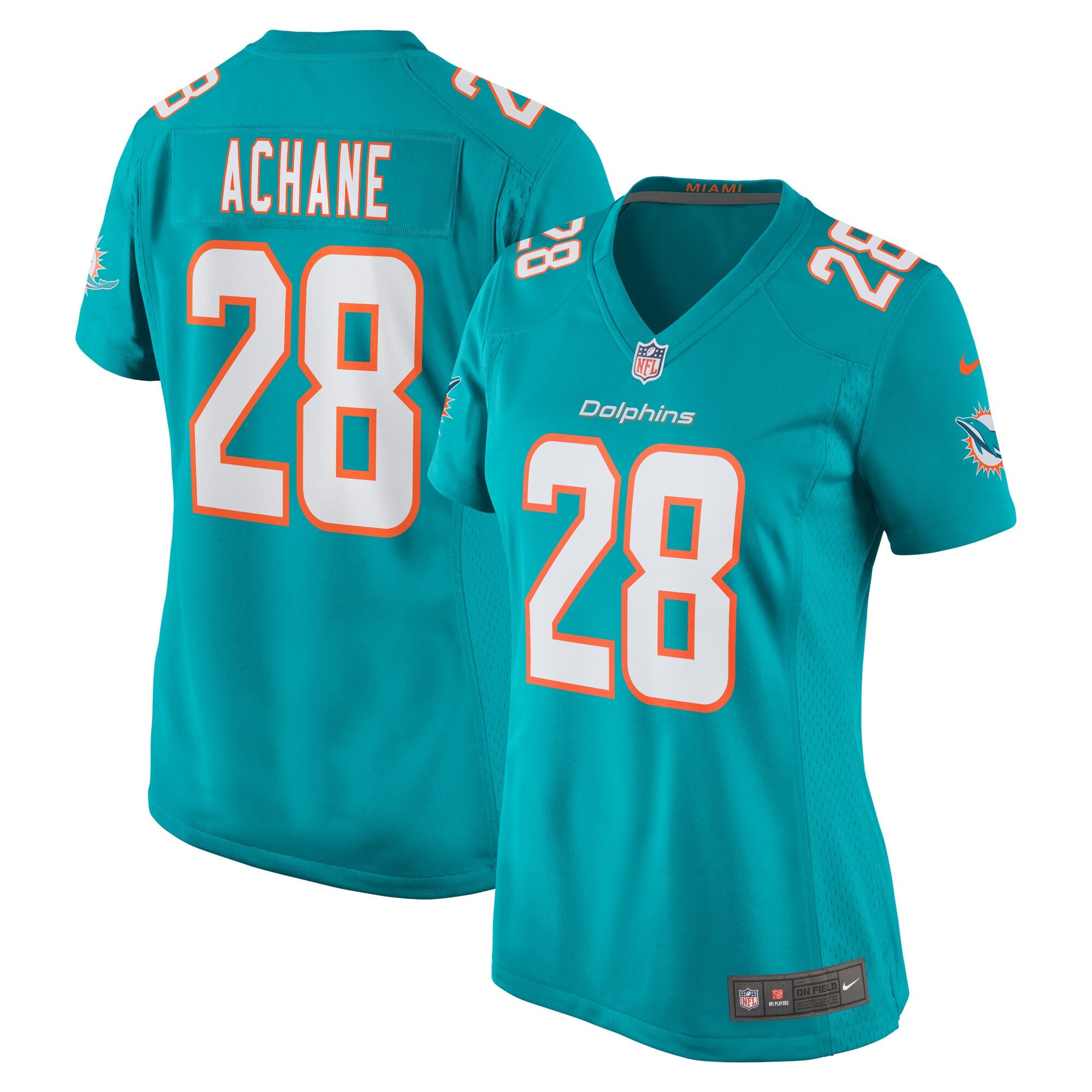 Devon Achane Miami Dolphins aqua jersey