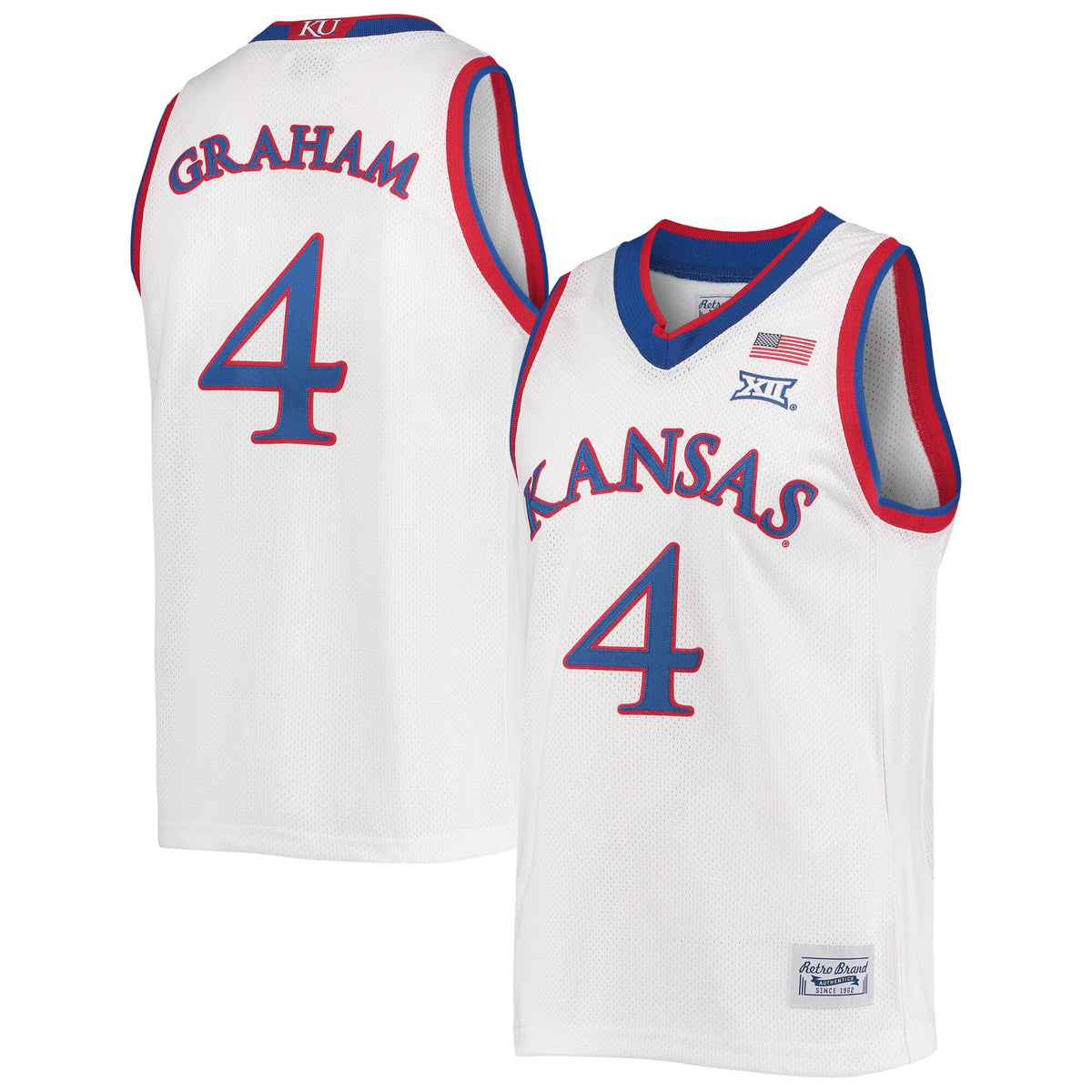 Devonte' Graham Original Kansas Jayhawks white Retro jersey