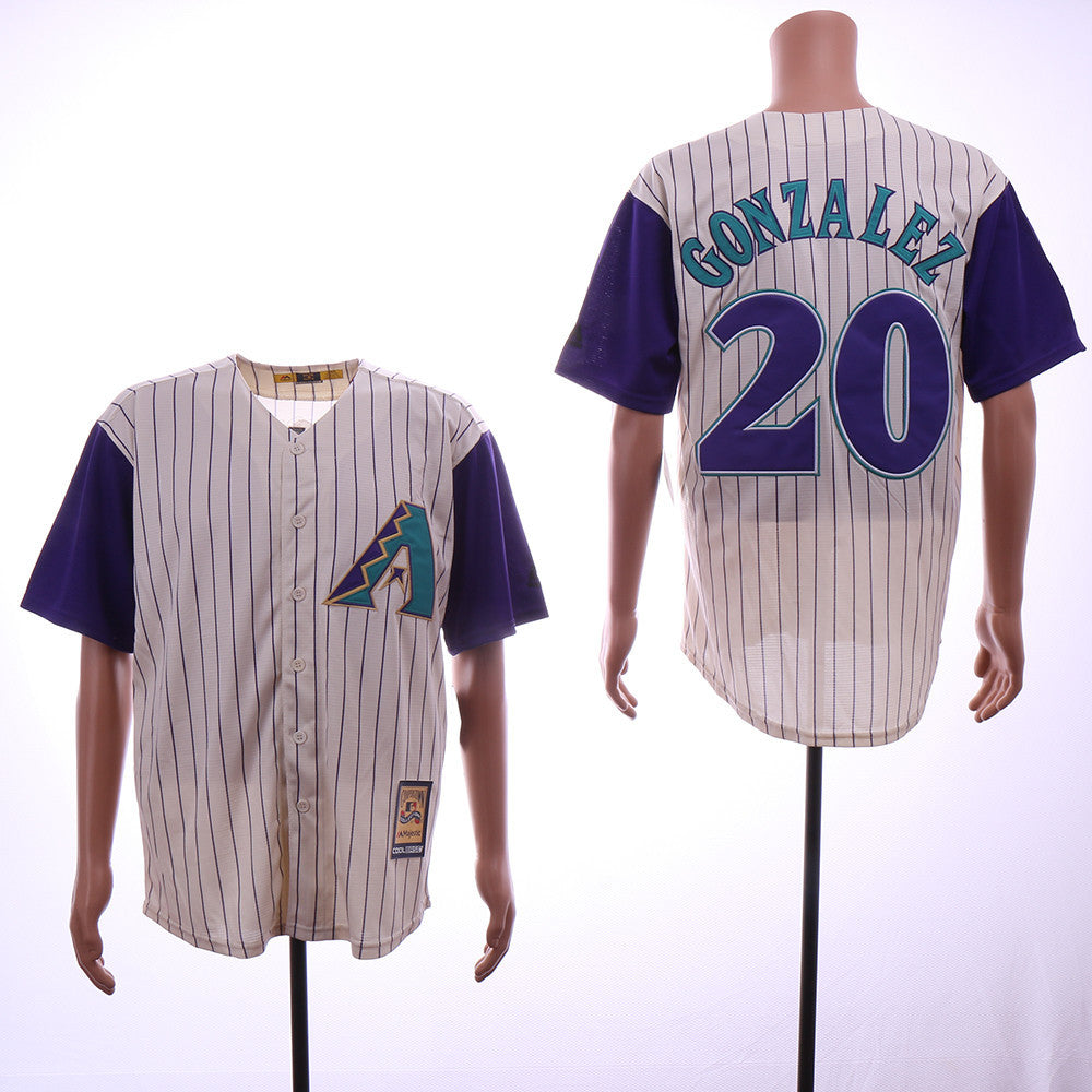 Luis Gonzalez Arizona Diamondbacks cream Cooperstown jersey