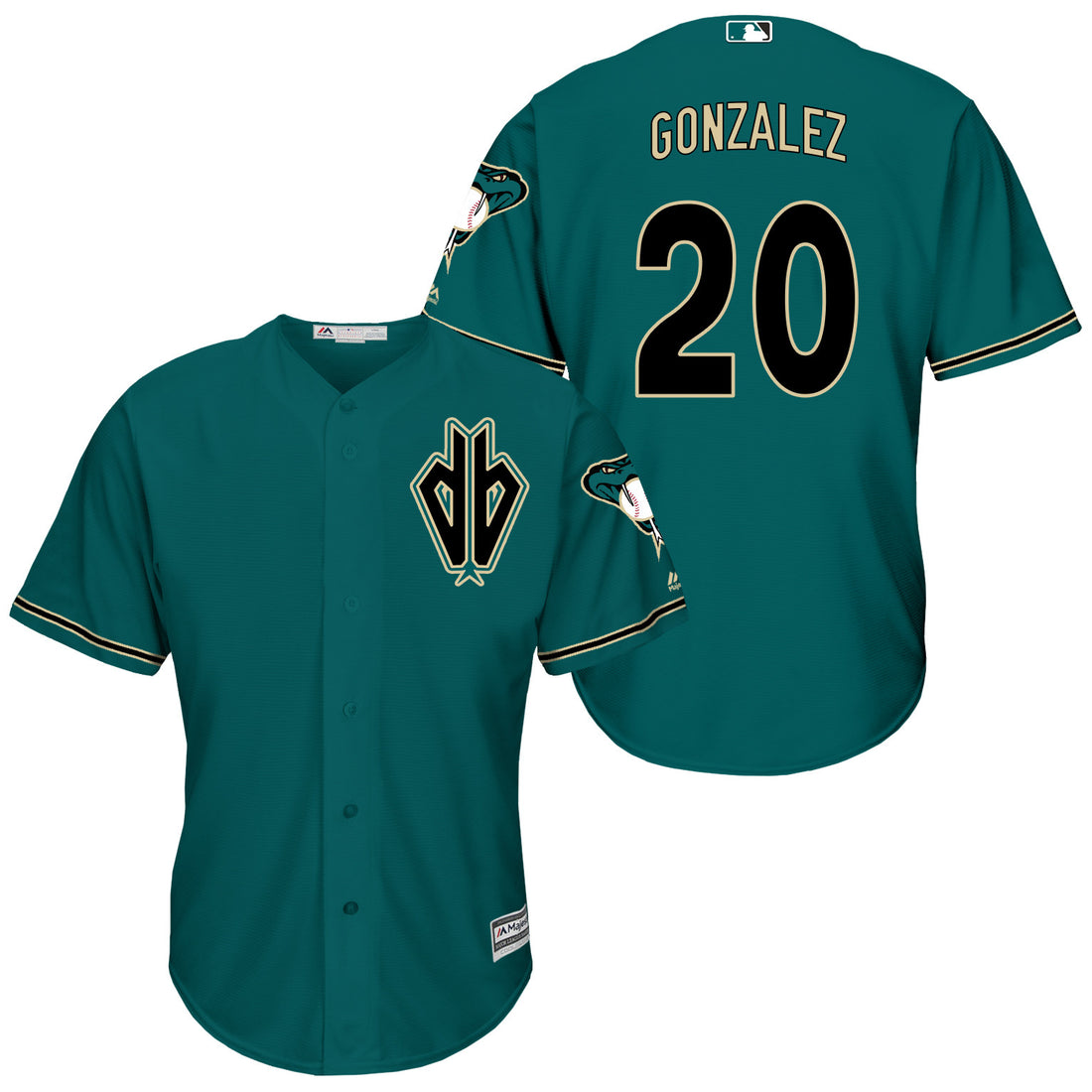Luis Gonzalez Arizona Diamondbacks green jersey