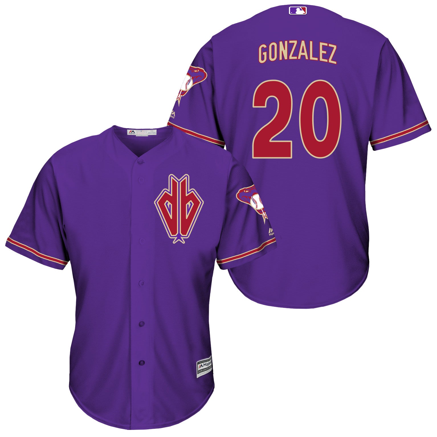 Luis Gonzalez Arizona Diamondbacks purple jersey