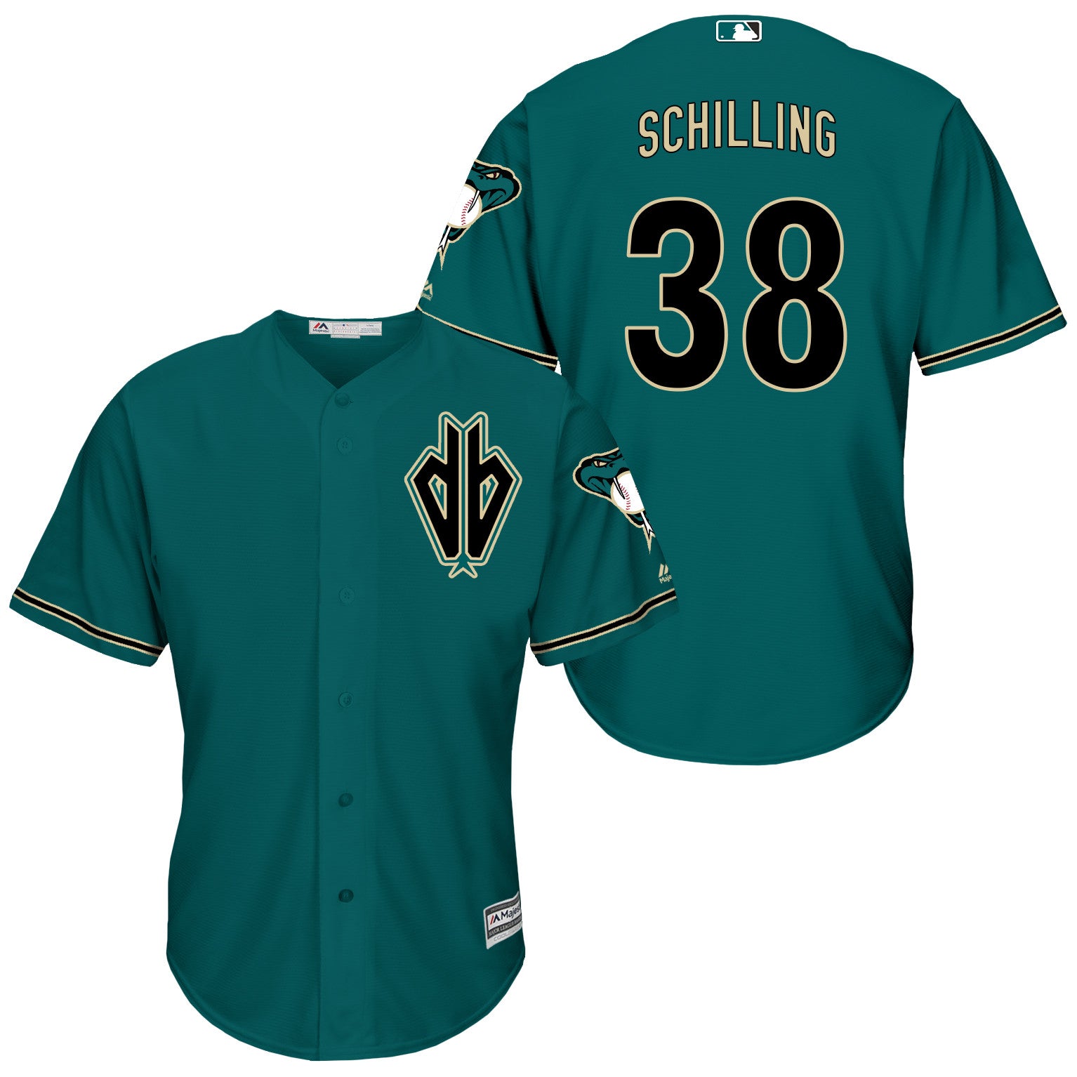Curt Schilling Arizona Diamondbacks green jersey
