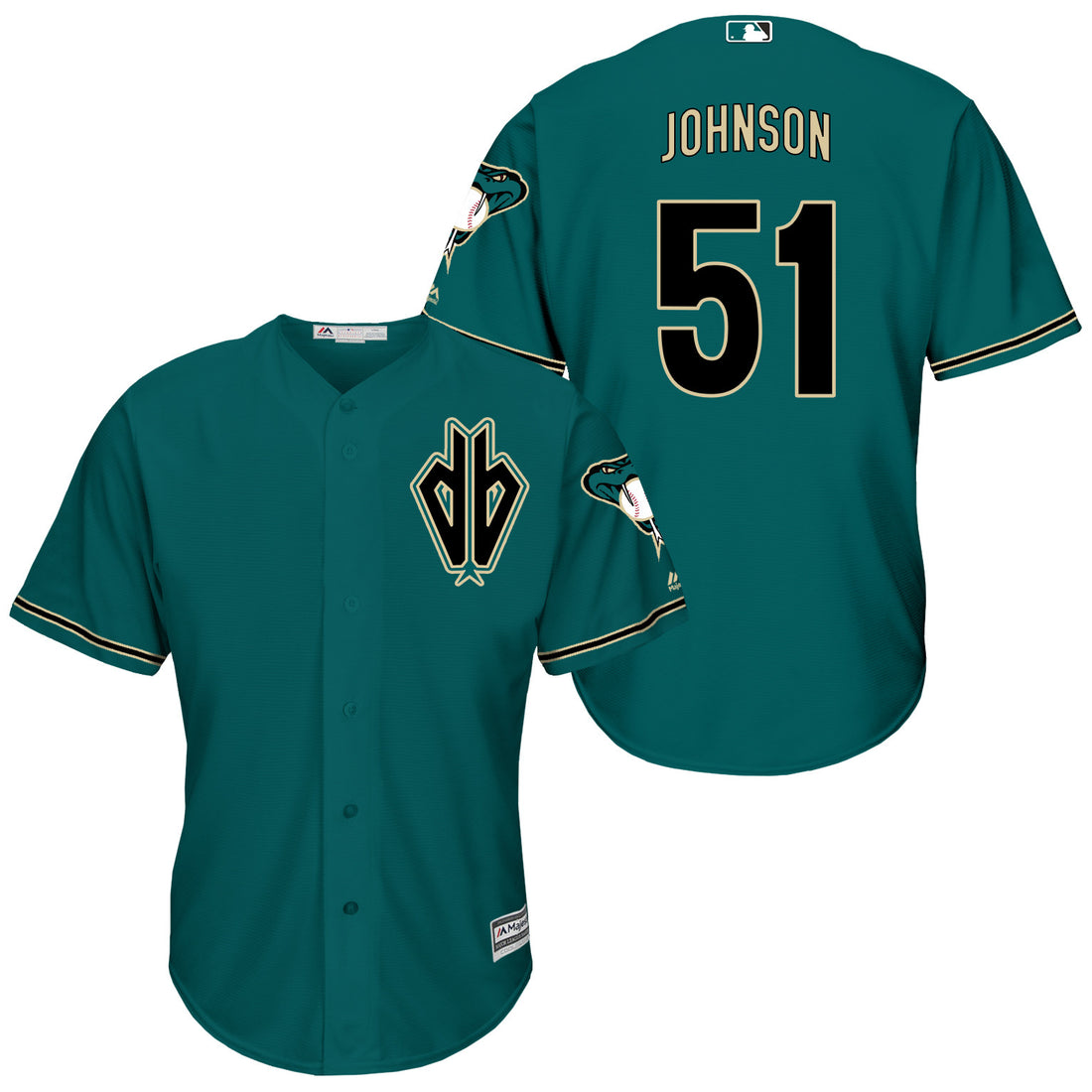 Randy Johnson Arizona Diamondbacks green jersey