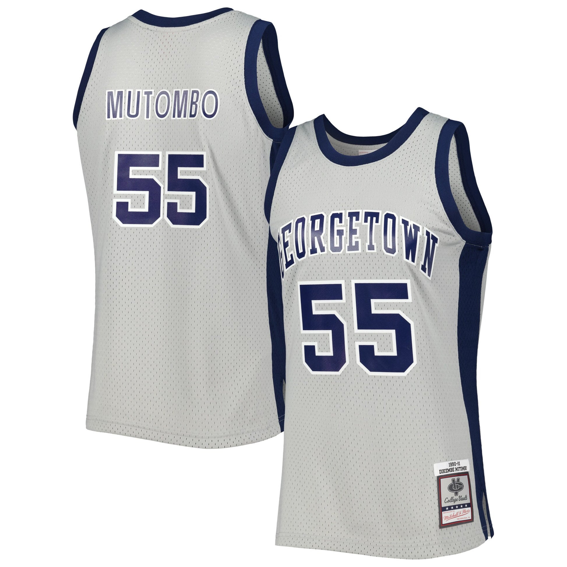 Dikembe Mutombo Georgetown Hoyas gray jersey