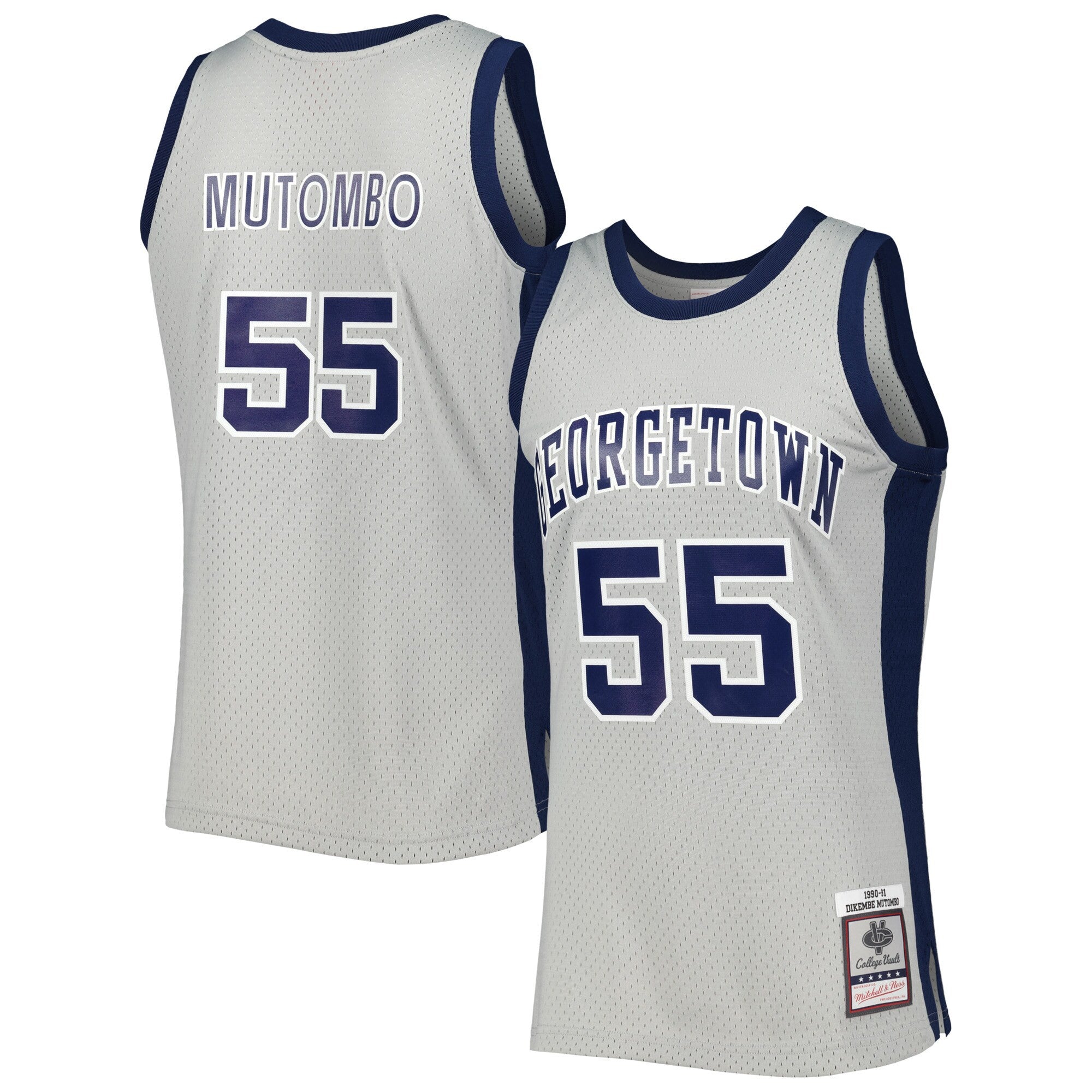 Dikembe Mutombo Georgetown Hoyas gray jersey
