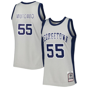 Dikembe Mutombo Georgetown Hoyas gray jersey