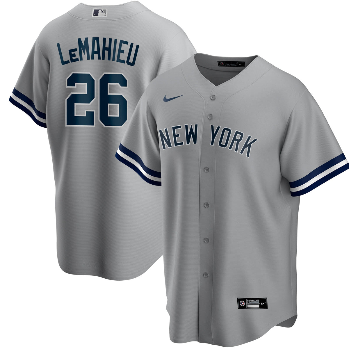 Dj Lemahieu New York Yankees gray Road jersey
