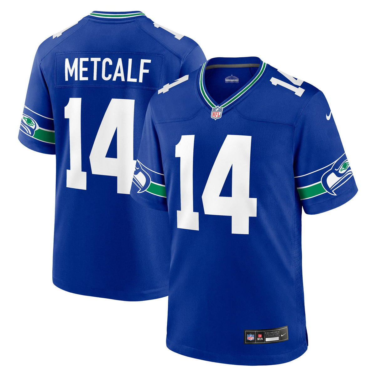 Dk Metcalf Seattle Seahawks royal Throwback jersey