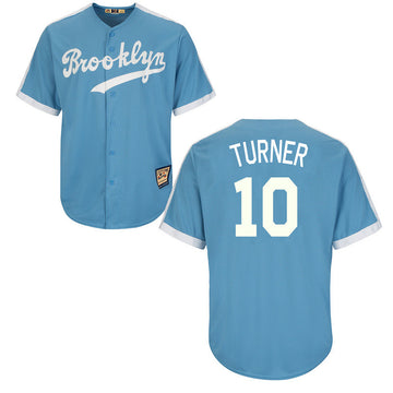 Justin Turner Los Angeles Dodgers blue Throwback jersey