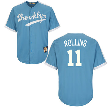 Jimmy Rollins Los Angeles Dodgers blue Throwback jersey