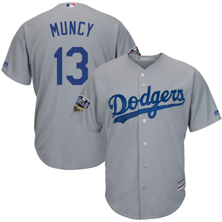 Max Muncy Los Angeles Dodgers gray jersey