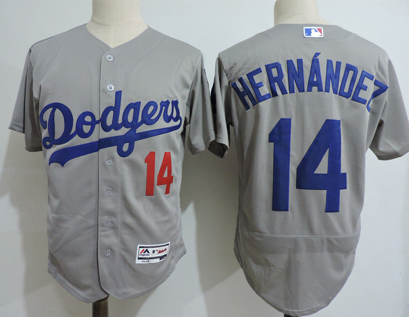 Enrique Hernandez Los Angeles Dodgers gray jersey