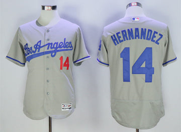 Enrique Hernandez Los Angeles Dodgers grey jersey