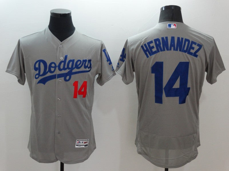 Enrique Hernandez Los Angeles Dodgers grey jersey