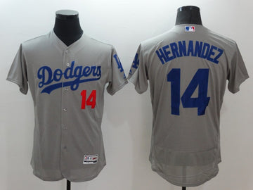 Enrique Hernandez Los Angeles Dodgers grey jersey