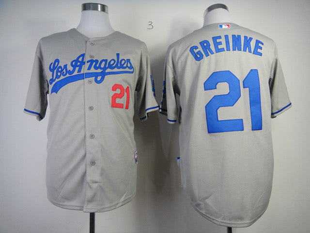 Greinke Los Angeles Dodgers grey jersey