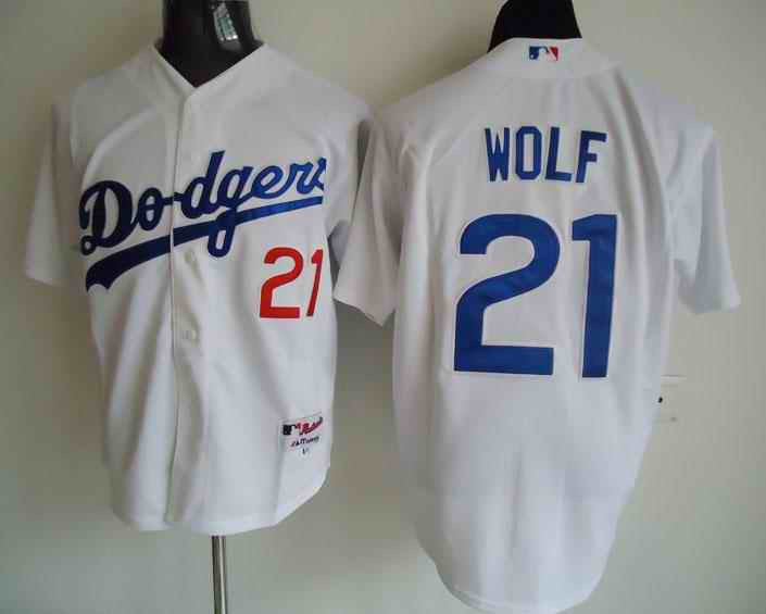 Wolf Los Angeles Dodgers white jersey