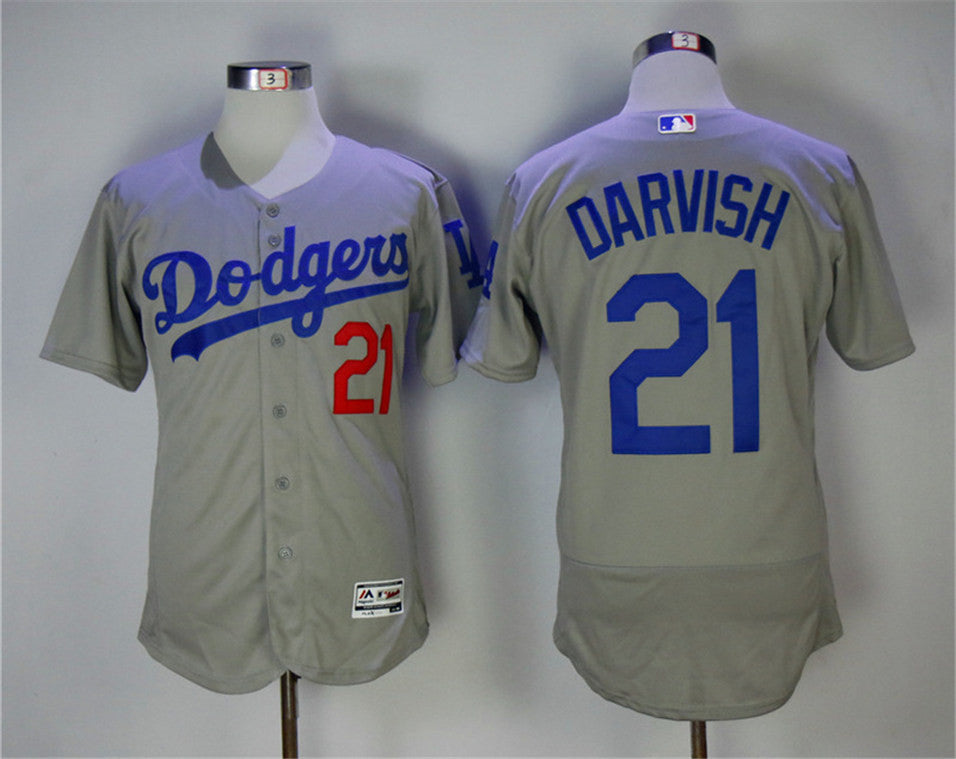 Yu Darvish Los Angeles Dodgers gray jersey