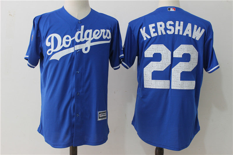 Clayton Kershaw Los Angeles Dodgers blue jersey