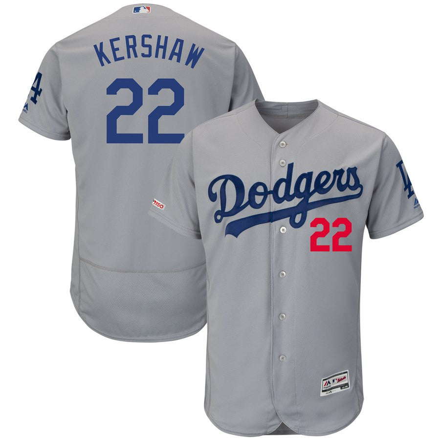 Clayton Kershaw Los Angeles Dodgers gray jersey