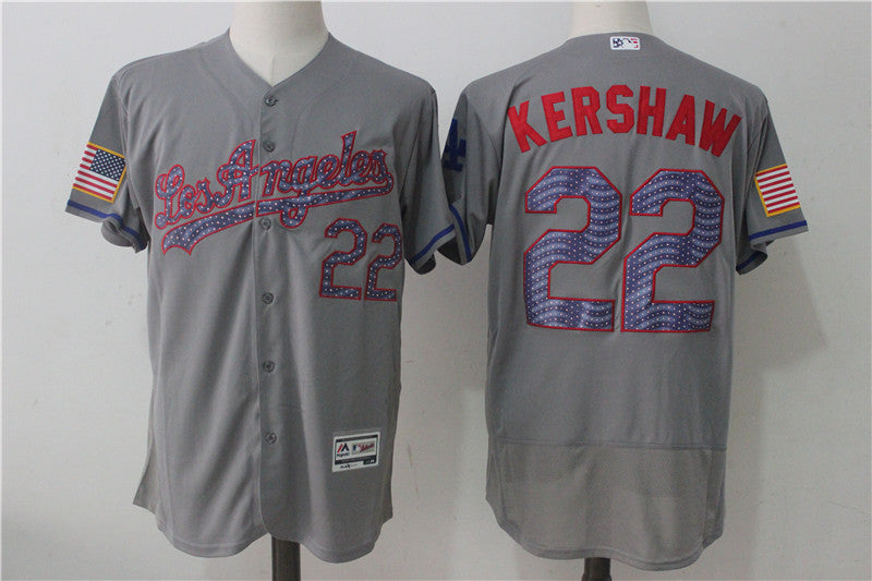 Clayton Kershaw Los Angeles Dodgers gray jersey