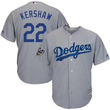 Clayton Kershaw Los Angeles Dodgers gray jersey