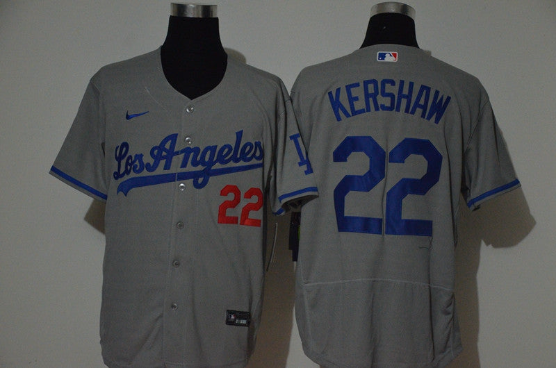 Clayton Kershaw Los Angeles Dodgers gray jersey