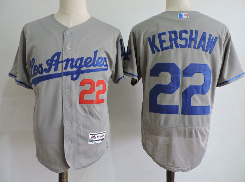 Clayton Kershaw Los Angeles Dodgers gray jersey